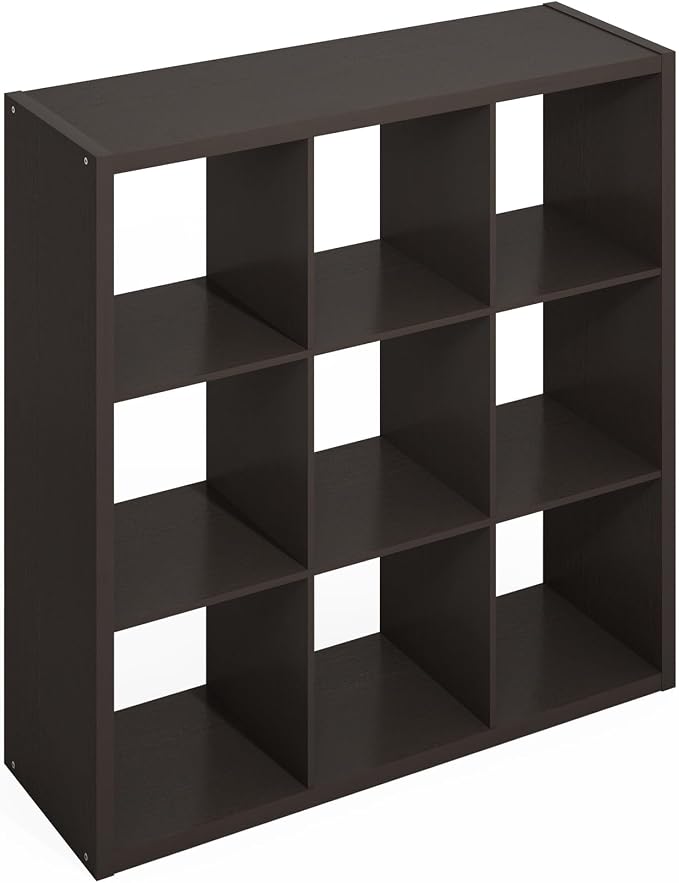 Furinno Simple 9-Cube Storage Organizer, Extra Thick Frame, Black Oak | Open Back, Display Shelf, Shelving Unit, Storage Shelves, for Organization, Living Room, Home Office - Image 7