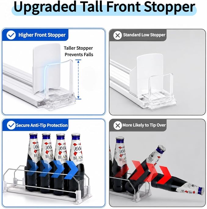 Fridge Drink Organizer for Soda Cans, 3Row Automatic Can Dispenser with Self-Pushing Design, Space-Saving Beverage Storage Rack, Holds 15 Cans - Image 2