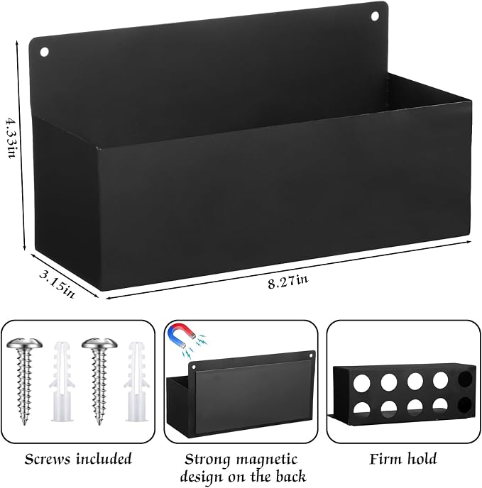Gisafai 2 Pcs Magnetic Aerosol Spray Can Holder Heavy Duty Magnet Toolbox Bottle Holder Easy Install Spray Can Organizer Wall Mounted Bottle Rack for Garage(8.27 x 3.15 x 4.33 Inch,Black) - Image 2