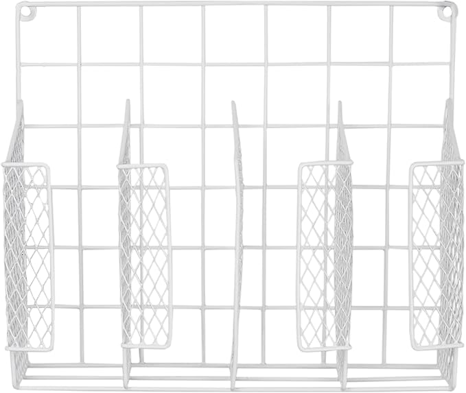 Home Basics Organizer Rust Resistant, Perfect for Food Storage, Silver Foil, Wax Paper, Sandwich Bags, Plastic Wrap-Mounts,White - Image 3