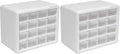 Akro-Mils 16-Drawer Plastic Drawer Storage Cabinet for Garage Organization, Beads, Makeup Organizer, Building Bricks Storage, Teacher Toolbox, 10-1/2-Inch W x 6-1/2-Inch D x 8-1/2-Inch H, 10116 White by Akro-Mils