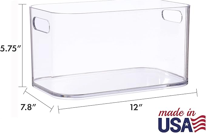 STORi Bliss XL Clear Plastic Storage Bin, Pantry Organizers & Storage Containers, Home Organization Must Haves for Kitchen, Laundry Room, Office, Closet, 12” x 8” Made in USA - Image 5