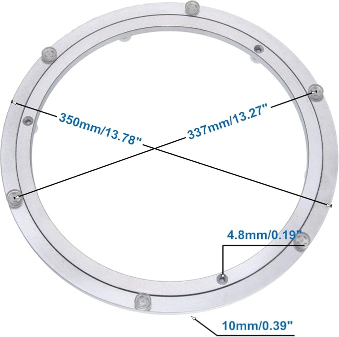 Aluminum Heavy Duty Lazy Susan Rotating Turntable Bearing Swivel Plate Hardware for Dining-Table (14 inch) - Image 5