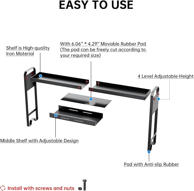 Over The Sink Shelf & Window Plant Shelf, Expandable Kitchen Organization | Adjustable in Height & Length, Multi-Purpose Storage Rack, For Stove, Bathroom, Study - Image 6