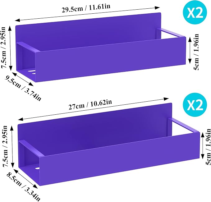 4 Pack Magnetic Spice Storage Rack Organizer for Refrigerator and Oven, Purple Fridge Organizers and Storage | Magnetic Shelves Heavy Duty for Fridge in Kitchen, Seasoning Storage Organizer, For Oven Washer and Dryer, For Heavier Items - Image 7