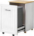 ZIFTY 10 Gallon Pull Out Trash Can Cabinet Kitchen, Laundry Hamper, White | Freestanding Kitchen Cabinet, Hidden Waste Bin, Pet Proof, Wooden Garbage Recycling, Modern Farmhouse Waste Bin Furniture by ZIFTY