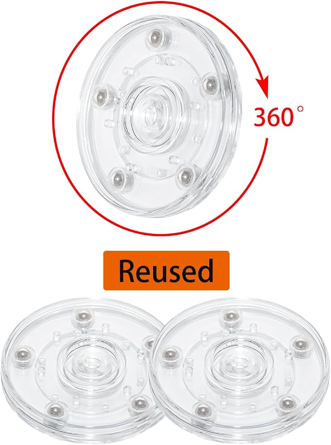 4PCS 3 inch Clear Small Lazy Susan Turntable Mini Lazy Susan Acrylic Ball Bearing Rotating Tray for Spice Rack Table Cake Kitchen Pantry - Image 3