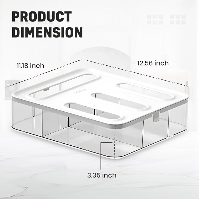 HIMUS Food Storage Bag Organizer - 4 in 1 Plastic Baggie Organizer for Drawer | Compatible with Sandwich, Snack, Gallon, Quart & Slider | Plastic Bag Organizers Kitchen Storage| Wall & Drawer Mount - Image 2
