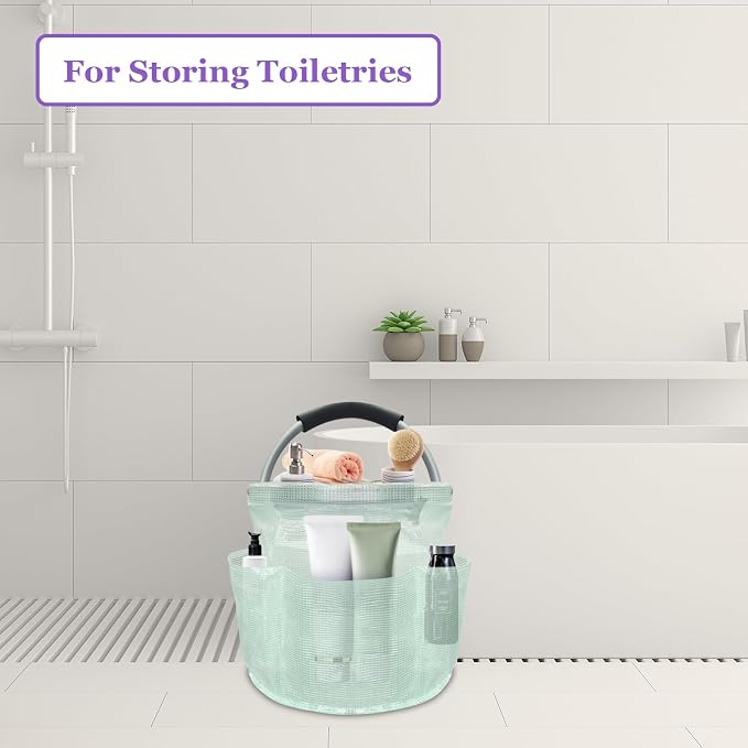 17L Cleaning Caddy for Cleaning Supplies, Foldable Tool Bucket Organizer with 6 Side Pockets, Portable Garden Tool Bag in PVC Resin, Folding Storage Basket for Camping, Gardening, Green - Image 7