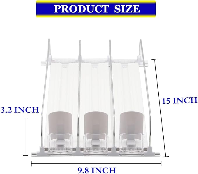 AMLLLC Drink Organizer for Fridge - Storage 15 Cans | Self-pushing automatic drink dispenser for refrigerator|Space-saving storage|Perfect for fridge organizers and storage - Image 3
