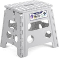 Delxo Folding Step Stool 13 Inch,300 Lbs Step Stool for Adults Grey | Foldable Step Stool 13",Non-Slip Foot Stools with Handle,Lightweight Collapsible stools for Kitchen,Bathroom,Bedroom,Garden by Delxo