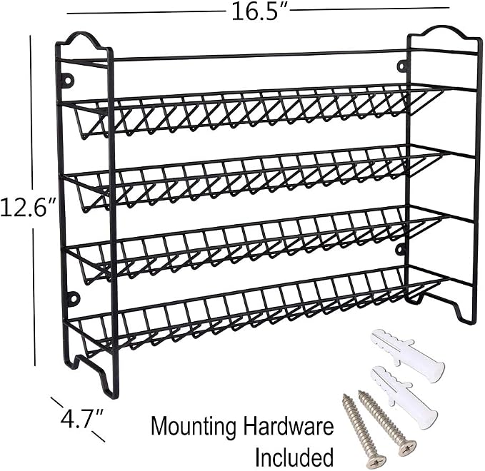 SWOMMOLY Spice Rack Organizer with 36 Spice Jars 4 oz, 396 Spice Labels | Chalk Marker, Funnel Set, Spice Organizer for Cabinet, Countertop, Pantry, Cupboard & Wall Mount, 16.5" W × 12.6" H, Black - Image 5