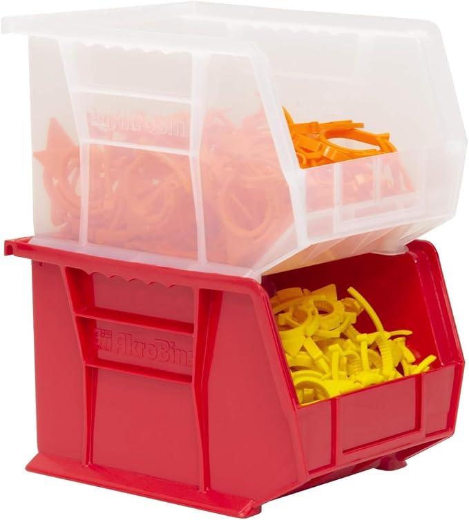 Akro-Mils 30239 AkroBins Plastic Storage Bins, 11"x8"x7", Red, 6-Pack | Space-Saving Stackable Bins for Garage, Pantry, Craft Organization - Image 10