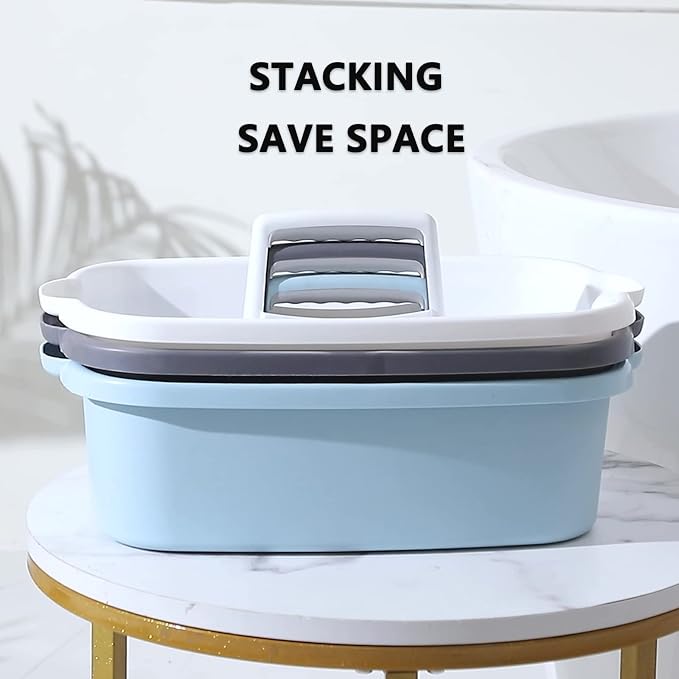 Large Cleaning Supplies Caddy Portable Shower Caddy Basket Blue 2 Pack | Sturdy Supply Organizer with Handle Plastic Bucket Tool Storage for Bathroom Bedroom Kitchen Garden College Dorm Essentials - Image 8