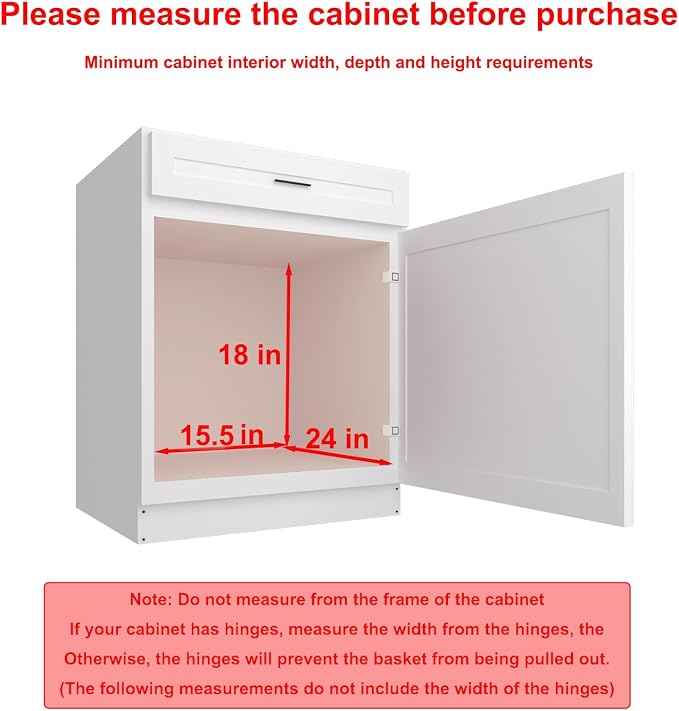 Sikarou Pull Out Cabinet Organizer 14"W 21"D 2-Tier Slide Out Storage Shelf - Image 3