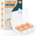 ZPU Egg Holder Camping, 1Pcs 6 Grid Egg Container, Plastic Egg Carrier for Camping Picnic Travel Outdoor Refrigerator Kitchen, Protective Egg Storage Case, Clear White by ZPU