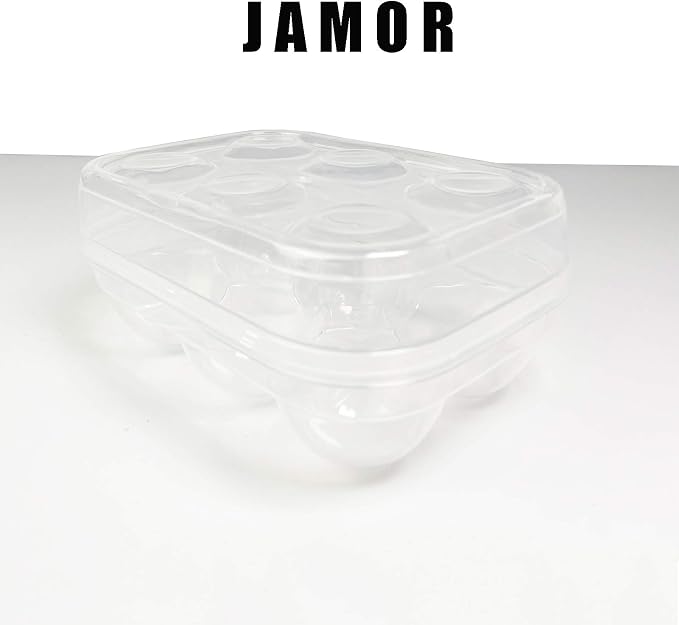 JAMOR 6 Grid Egg Storage Box Refrigerator Crisper Egg Protection Box Portable Egg Carriage Container For Camping Picnic Essential (White) - Image 7
