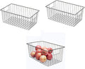 16inch Freezer Wire Storage Organizer Baskets, Household Refrigerator Bins with Built-in Handles for Cabinet, Pantry, Closet, Bedroom by Y.Z.Bros