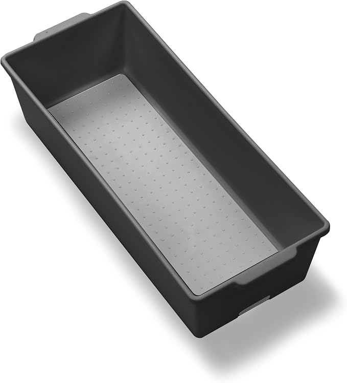 madesmart Classic Large Deep Storage Bin, Granite | non slip feet, rounded corners, soft grip handles, deep walls, easy carry, pantry bath supplies, cabinet use, woman owned - Image 4