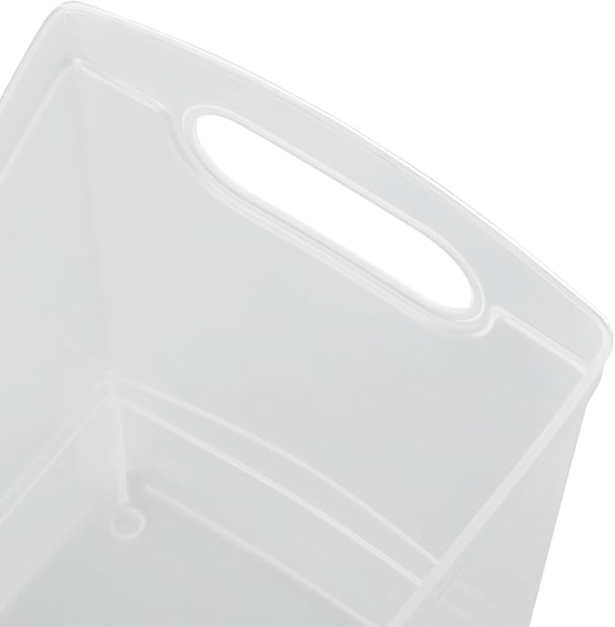 Modern Narrow Organizer Storage Bin, Clear Plastic Household Storage Container for Kitchen Pantry storage, Under Sink Bin, Bathroom/Laundry Room - Made In USA - 2 Pack (Narrow - 13” X 9” X 6”) - Image 5