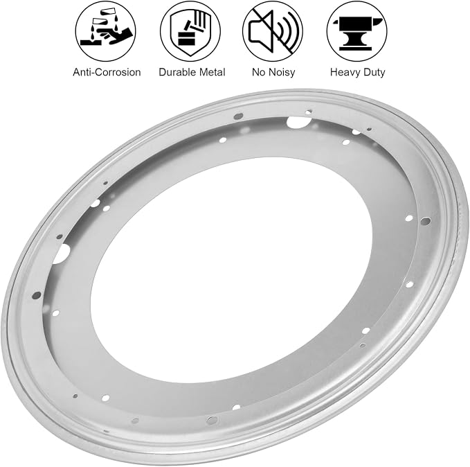 14Inch Round Lazy Susan Turntable Bearing Plate, Rotating Swivel Base with 1000lbs Load Capacity, Turntable Base for Serving Tray, Kitchen - Image 3