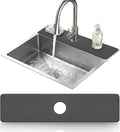 LOPNUR Cuttable Faucet Mat for Kitchen Sink, Long 24x5.5 Inch, Dark Grey | Super Absorbent & Fast Dry Diatomite Sink Splash Guard, 0.8-2.4 Inch Adjustable Faucet Hole, Cut to Fit Bathroom & RV Sinks by LOPNUR
