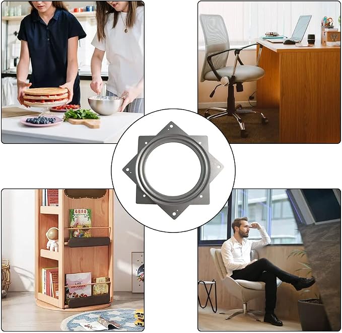 1 Pcs 6 Inch Susan Turntable Bearings Susan Turntable Lazy Susan Turntable Square Rotating Bearing Plate Lazy Susan Hardware Swivel Plate, for Swivel Plate,Corner Cabinet,Revolving Shelve in Kitchen - Image 2