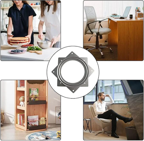 1 Pcs 6 Inch Susan Turntable Bearings Susan Turntable Lazy Susan Turntable Square Rotating Bearing Plate Lazy Susan Hardware Swivel Plate, for Swivel Plate,Corner Cabinet,Revolving Shelve in Kitchen - Image 2
