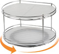 J JACKCUBE DESIGN 2 Tier Lazy Susan Turntable Cabinet Organizer - Rotating Spice Rack Storage Container - Medicine Storage Holder for Cabinets, Pantry, Fridge, Countertops - MK533A by JACKCUBEDESIGN
