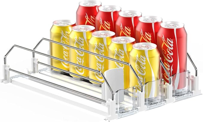 AMLLLC Drink Organizer for Fridge - Storage 15 Cans | Self-pushing automatic drink dispenser for refrigerator|Space-saving storage|Perfect for fridge organizers and storage by AMLLLC