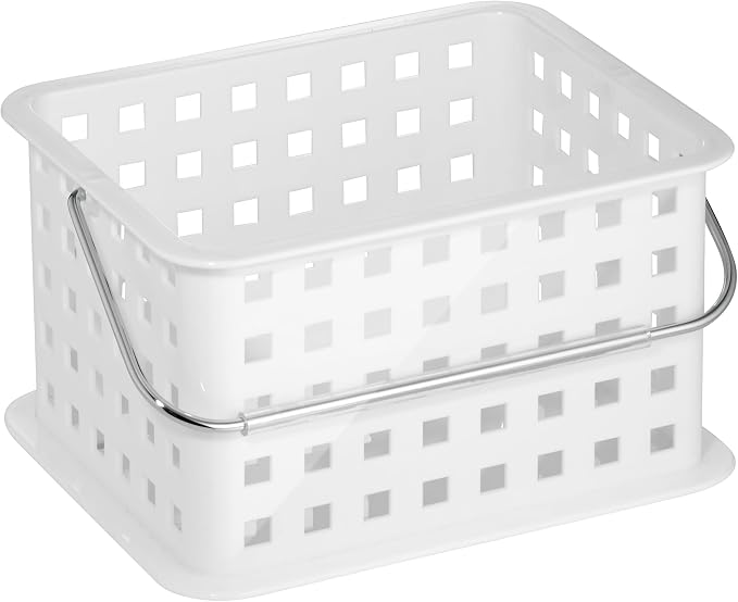 iDesign Portable Shower Caddy Basket with Handle, White | For College Dorm or Bathroom, Made in USA - Image 9