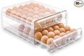 Egg Holder for Refrigerator,60 Eggs Clear Drawer Organizer | 2 Layer Stackable Egg Holder Egg Trays,Egg Storage Container with Time Scale for Fridge Countertop Cabinet by MFBJXC