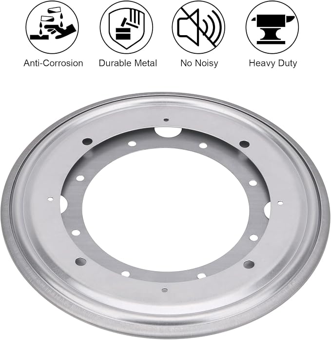 9" Round Lazy Susan Turntable Bearing Plate 5/16”Thick Lazy Susan Hardware, Rotating Swivel Plate with 750 lb Load Capacity, Lazy Susan Turntable Base for Table, Serving Tray, Kitchen - Image 5