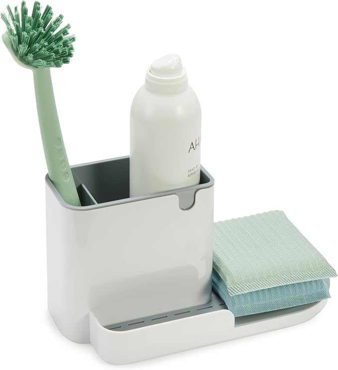 Amazon Basics Kitchen Sink Caddy Organizer for Sponge and Brush Storage, Large, White (Pack of 12) - Image 2