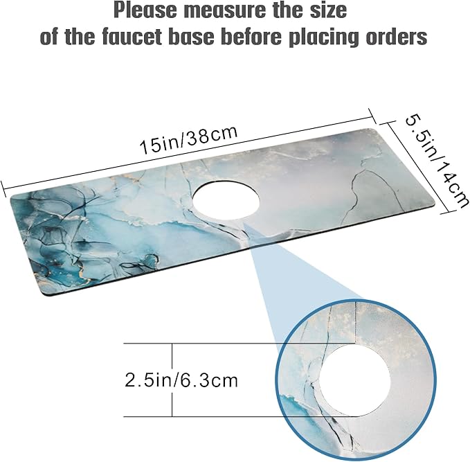 Sink Faucet Absorbing Mat, 2 Pack Drying Mat Around Faucet Sink Splash Guard Behind Faucet Sinkmat For Kitchen Bathroom Island Rv 15 * 5.5 Inch (38 * 14 cm) - Image 4