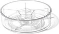 BINO Plastic Round Turntable Organizer with 6 Compartments - Clear | Spinning Divided Turntable Container | Rotating Organizer Storage for Bottle Condiments Fridge Kitchen Counter Pantry Bathroom by BINO