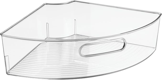 iDesign Clear Plastic 1/4 Wedge Bin for Corner Lazy Susan Cabinet,Kitchen Cabinet Organizer,(Pack of 4) - Image 8