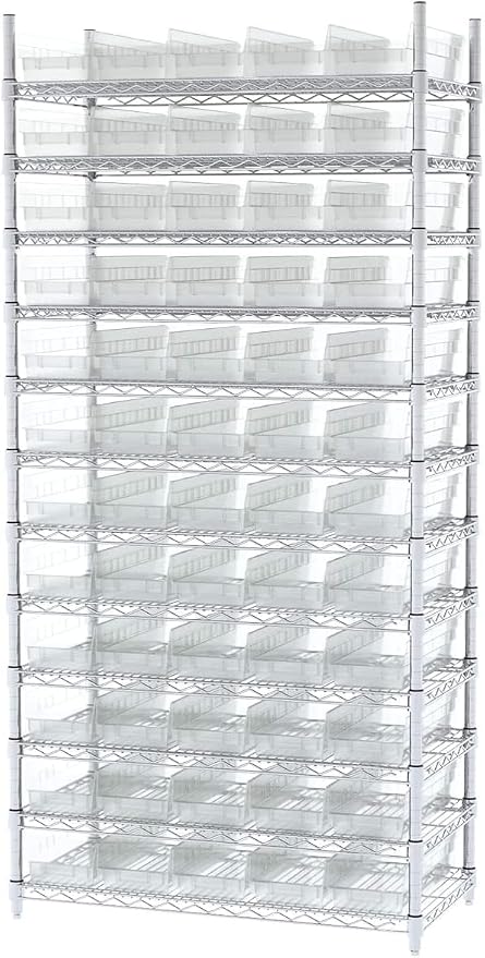 Akro-Mils 30138 Heavy Duty Plastic Shelf Bins, 18"x 6.5"x 4", Clear, 12-Pk | Heavy Duty Nesting Storage Bins for Garage, Closet, Refrigerator, Kitchen, Cabinet, Drawer Organization, Pantry Organization - Image 8
