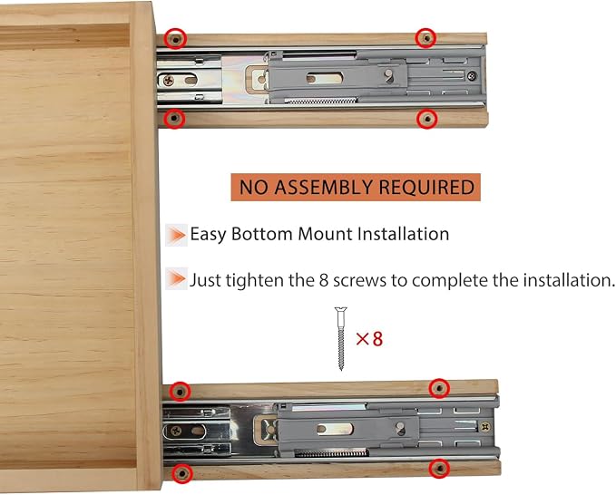Kitchen Cabinet Organizer, Wood Pull Out Drawer, W12''×D10''×H3'' | Fully Assembled, Slide Out Shelf, Tray Drawer Box - Image 4