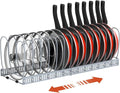 Housolution Pot and Pan Lid Organizer Holder Storage Rack, Grey | 12"-23" Expandable, 14 Adjustable Dividers, Sturdy Metal Construction, Easy Assembly by Housolution