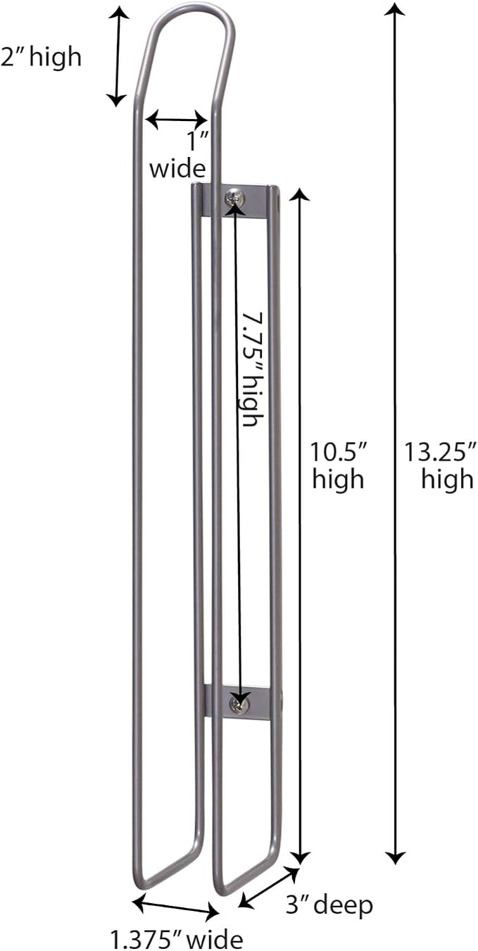 Household Essentials 1225-1 Mounted Paper Towel Holder | Mounts to Solid Cabinet Doors or Walls, Nickel - Image 3