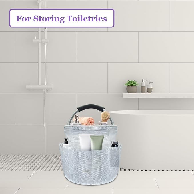 2Pack Portable Cleaning Caddy for Cleaning Supplies, 17L Household Tool Bucket Organizer for Men, Large Cleaning Basket in PVC Resin for Family, Garden, Transparent + Green - Image 4