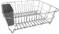 Sweet Home Collection 2 Piece Dish Drying Rack Set Drainer with Utensil Holder Simple Easy to Use Fits in Most Sinks, 12" x 14.5" x 5", Dark Gray, 1 by SweetHomeCollection