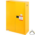 VEVOR Flammable Cabinet, 45 Gal, 18" x 43" x 65", Yellow | Cold-Rolled Steel, Explosion Proof, 2 Adjustable Shelves, 2 Manual Doors, Industrial Use by VEVOR