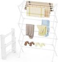 Drying Rack Clothing, 3-Tier Clothes Drying Rack Foldable, Antirust Laundry Drying Rack Collapsible Use for Indoor & Outdoor, 11.8" D x 34.6" W x 35.4" H, White by Unknown