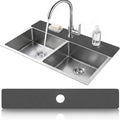 LOPNUR Cuttable Faucet Mat for Kitchen Sink, Extra Long 29 Inch, Dark Grey | Super Absorbent & Fast Dry Diatomite Sink Splash Guard, 0.8-2.4 Inch Adjustable Faucet Hole, Cut to Fit Bathroom & RV Sinks by LOPNUR