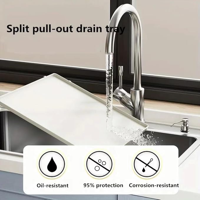 Pull out Cabinet Organizer Fixed with Adhesive Nano Film | Slide out Dish Drying Rack for Kitchen Cabinets, Pull Out Drawer for Kitchen Under Sink Organizer - Image 7