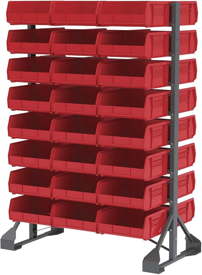 Akro-Mils 30235 AkroBins Plastic Storage Bins, 11"x11"x5", Red, 6-Pack | Space-Saving Stackable Bins for Garage, Pantry, Craft Organization - Image 10
