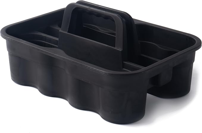 Matthew Large Plastic Tote Tool & Deluxe Supply Cleaning Caddy with Handle Portable Shower Basket Storage Caddy for Cleaning Products Organizer,Take-Out Coffee/Soft Drink,Bath Multi Use - Black - Image 5