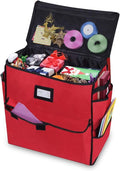Christmas Storage Organizer, Gift Bags, Bows, Ribbons and Wrapping Accessories Container (Red) by ProPik